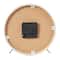 7" Light Brown Wood Woven Clock with White Frame & Silver Legs